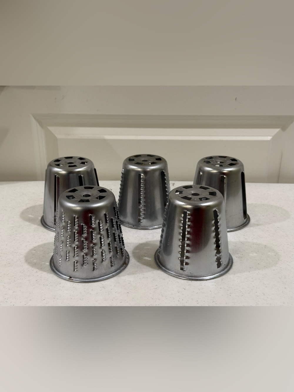 Vintage Salad Master Food Processor Cones ~ Set of 5 ~ Like NEW